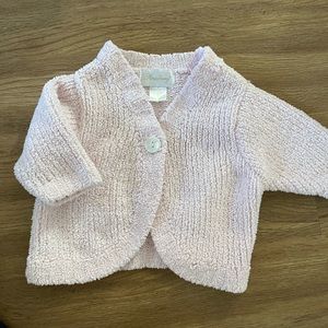 Strasburg Baby Girl Fuzzy Soft Pink Cardigan Sweater